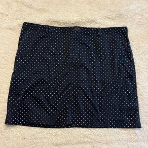 Chaps Navy and White Polka Dot Skirt